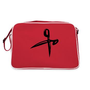 Schere - Retro Tasche - Rot/Weiß - Hinten