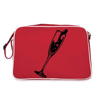 sektglas - Retro Tasche - Rot/Weiß - Hinten