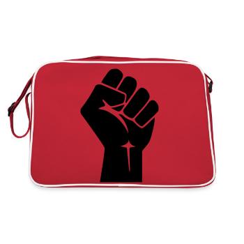 Raised Fist Logo (Vector) - Retro Bag - red/white - Back