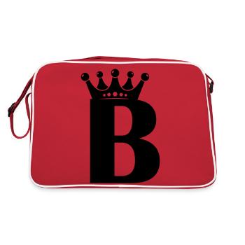 Buchstabe B Krone - Retro Tasche - Rot/Weiß - Hinten