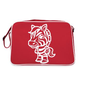 zebra comic - Retro Tasche - Rot/Weiß - Hinten