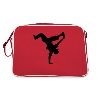 bboy move - Retro Tasche - Rot/Weiß - Hinten