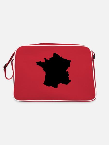 France map - Retro Bag - red/white - Back