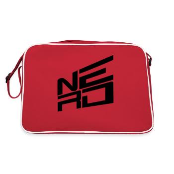 logo nerd text geek smart freak smart cool - Retro Bag - red/white - Back