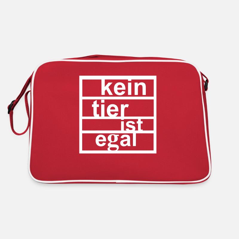 vegan1 - Retro Tasche - Rot/Weiß