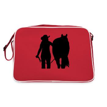 Cavalier western avec cheval personnalisable - Sac Retro - rouge/blanc - Dos