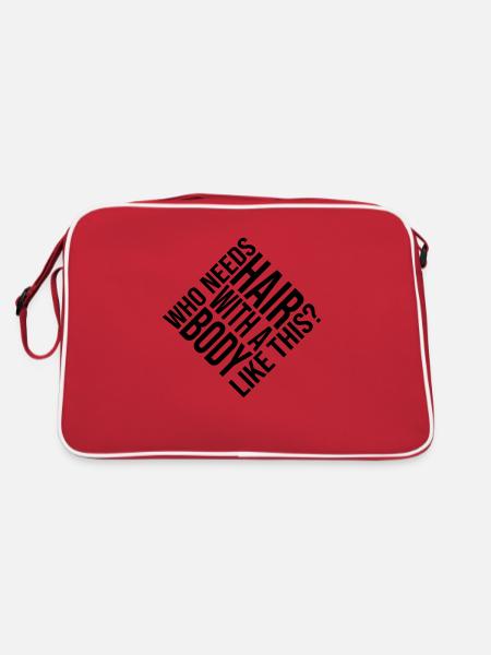 Qui a besoin de cheveux en disant - Sac Retro - rouge/blanc - Dos