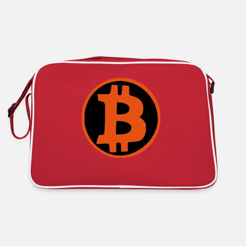 Bitcoin Krypto Währung virtuellen Lebens Vector 3 Retro Tasche