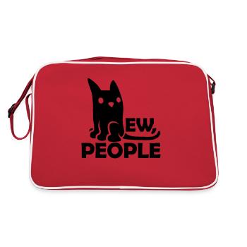Humor saying ew people - Retro Bag - red/white - Back