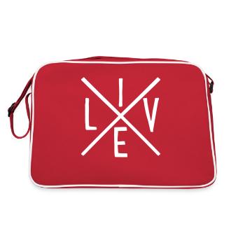 Leben - Retro Tasche - Rot/Weiß - Hinten