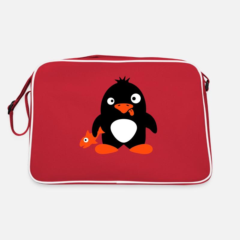 Drôle de pingouin poisson attrapé fou stupide doofy Sac Retro