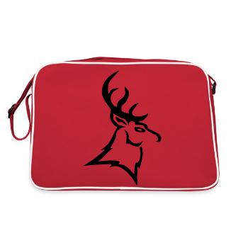 stag vector - Retro Bag - red/white - Back