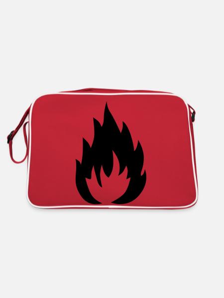 Flamme - Retro Tasche - Rot/Weiß - Hinten