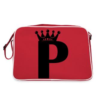 Letter P crown - Retro Bag - red/white - Back