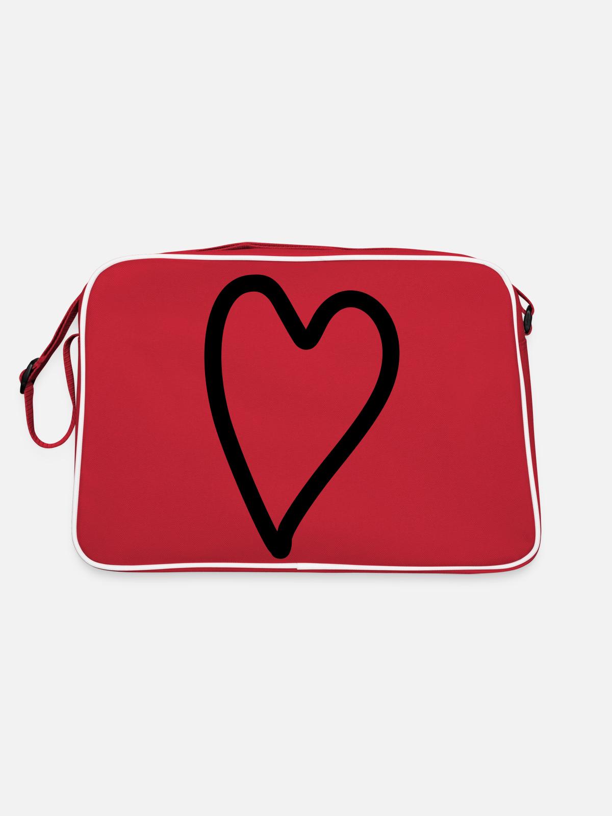 Heart Simple - Retro Bag - red/white - Back