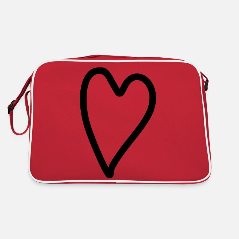 Herz einfach Retro Tasche