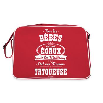 Bébés égaux meilleurs ont une maman tatoueuse - Sac Retro - rouge/blanc - Dos