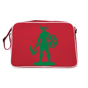 wikinger warrior - Retro Tasche - Rot/Weiß - Hinten