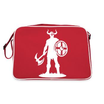 wikinger warrior - Retro Tasche - Rot/Weiß - Hinten