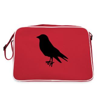 früher vogel bird vögel - Retro Tasche - Rot/Weiß - Hinten