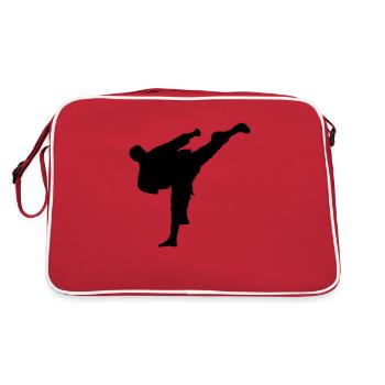 karatae_kaempfer3 - Retro Tasche - Rot/Weiß - Hinten