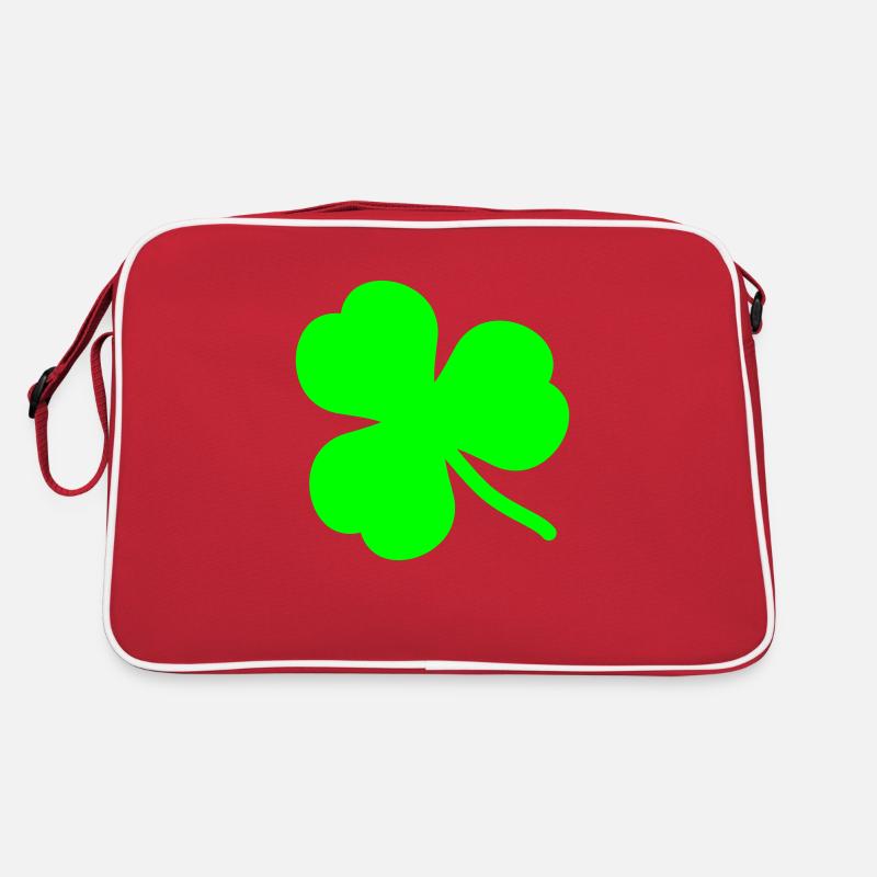 kleeblatt_2 - Retro Tasche - Rot/Weiß