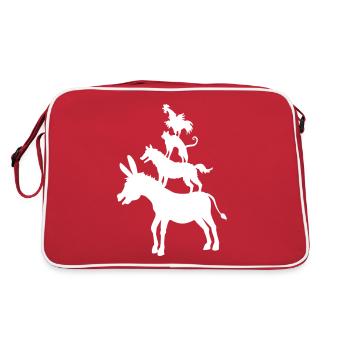 Musiciens de Brême музыканты 04 1c Бременские - Sac Retro - rouge/blanc - Dos