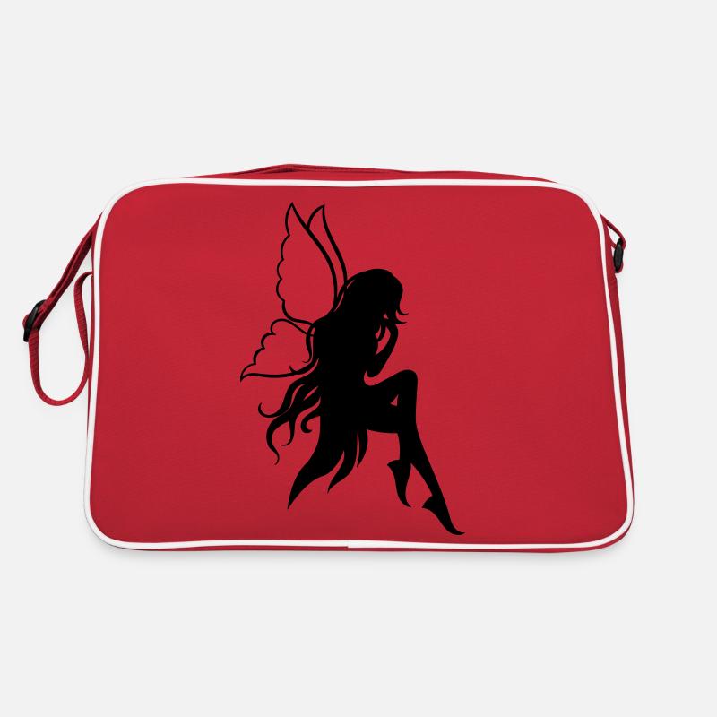 Süße Fee Elfe Mädchen - Retro Tasche - Rot/Weiß