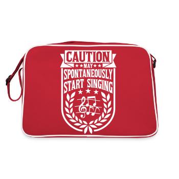 may spontaneously start singing - Retro Tasche - Rot/Weiß - Hinten