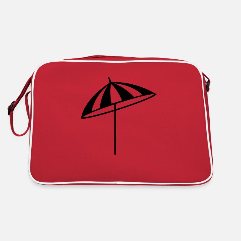 Schirm - Strand - Retro Tasche - Rot/Weiß