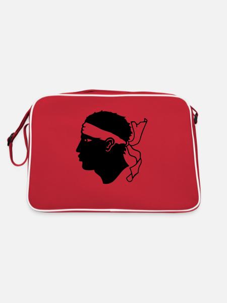 Corsica Korsika - Retro Tasche - Rot/Weiß - Hinten
