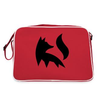 Fuchs Silhouette Wald Natur Tier Rotfuchs Vektor - Retro Tasche - Rot/Weiß - Hinten