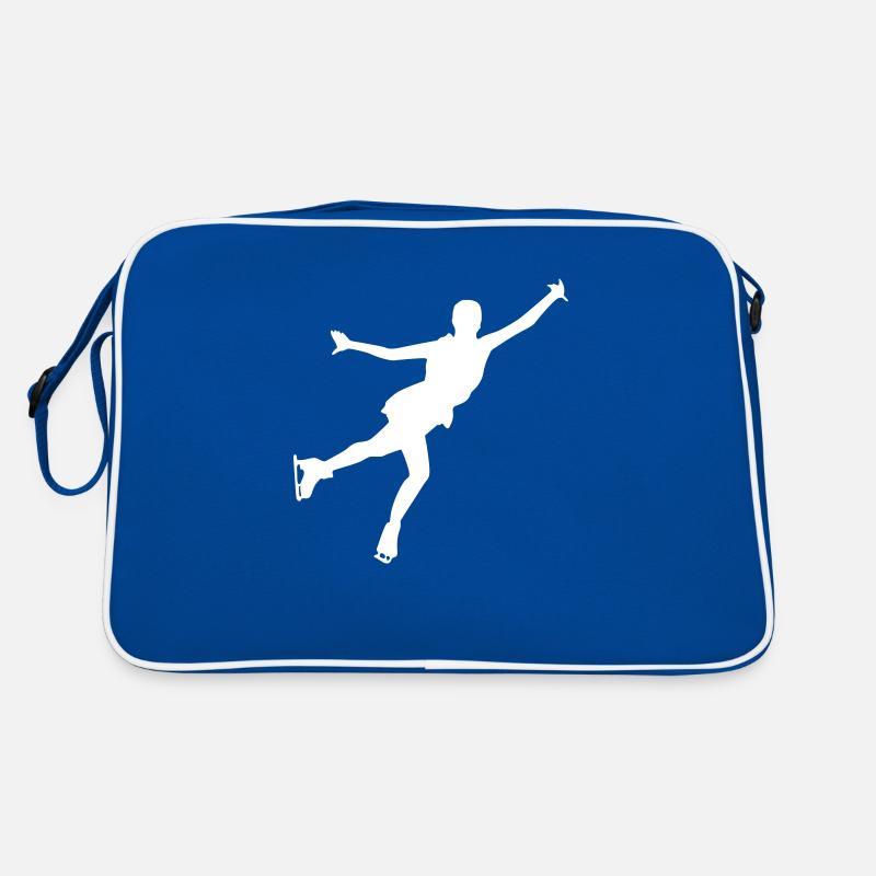 Ice Skating Silhouette Ice Skates Retro Bag
