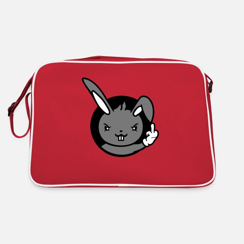 Hase Mittelfinger Zeigen Böse Frech Beleidigend Retro Tasche