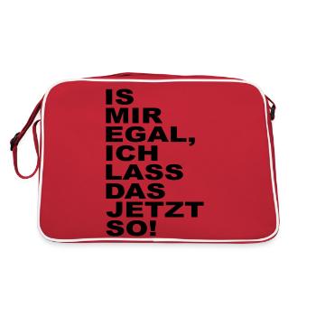is mir egal ich lass das jetzt so - Retro Tasche - Rot/Weiß - Hinten
