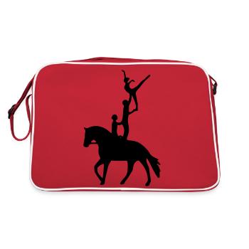 Voltigieren Dreierübung - Retro Tasche - Rot/Weiß - Hinten