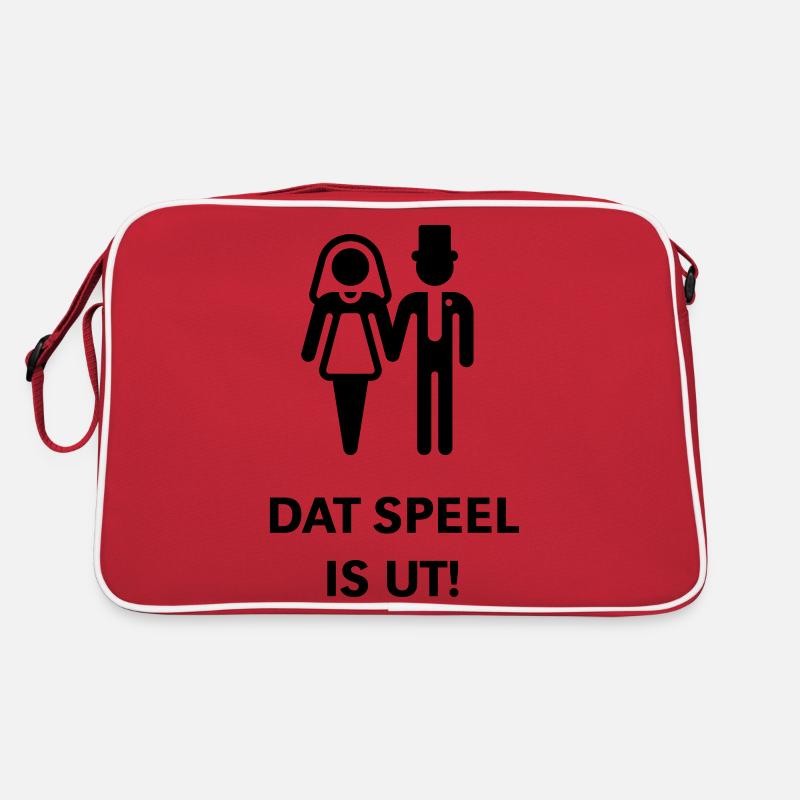 Dat Speel Is Ut! (Hochtiet, JGA, Plattdeutsch) Retro Tasche