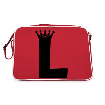 Letter L crown - Retro Bag - red/white - Back