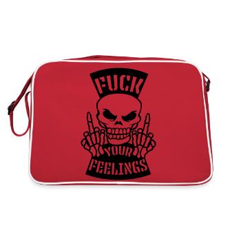 Quote fuck your feelings - Retro Bag - red/white - Back