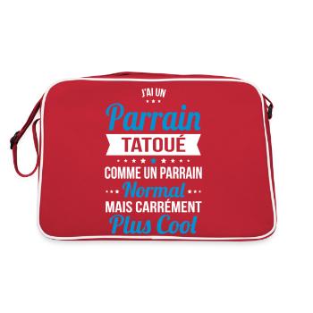 J'ai un parrain tatoué plus cool - Sac Retro - rouge/blanc - Dos