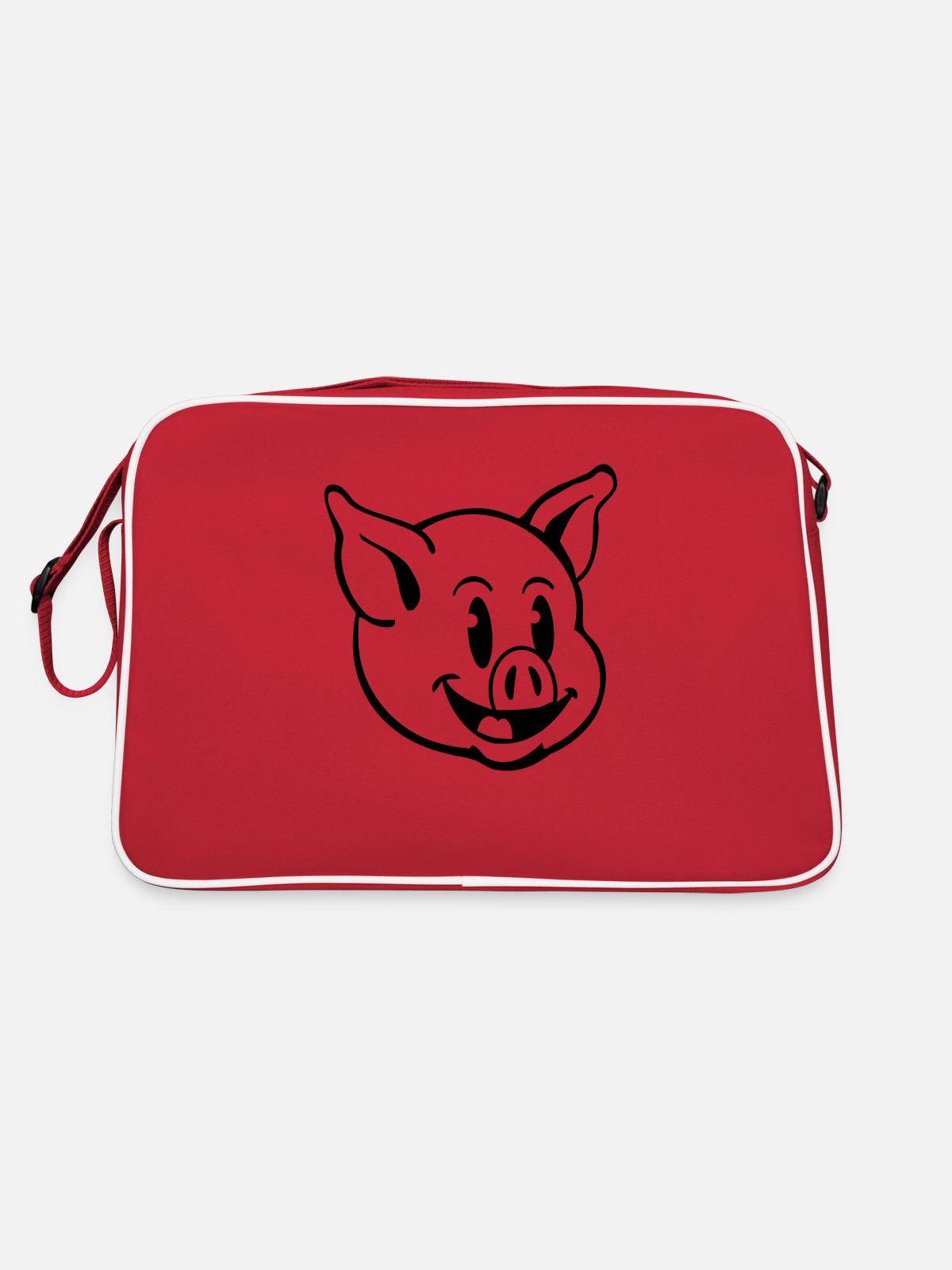pig_comic_t1 - Sac Retro - rouge/blanc - Dos