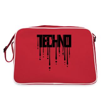 Drops of graffiti techno - Retro Bag - red/white - Back