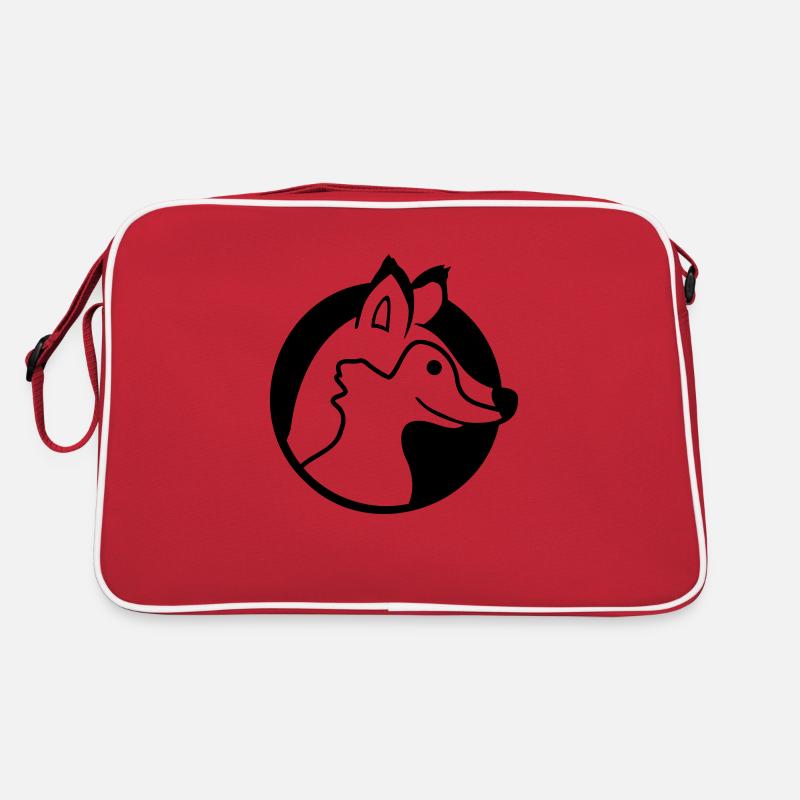Fox Hole Red Fox Wild Animal Peeps Face Head Retro Bag