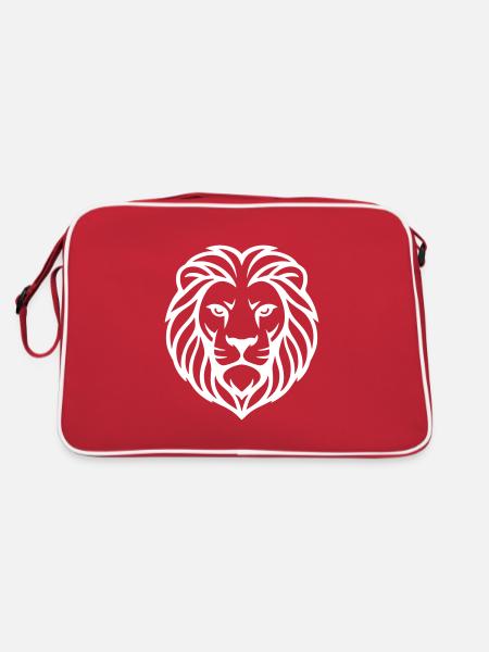 Lion head logo icon - Retro Bag - red/white