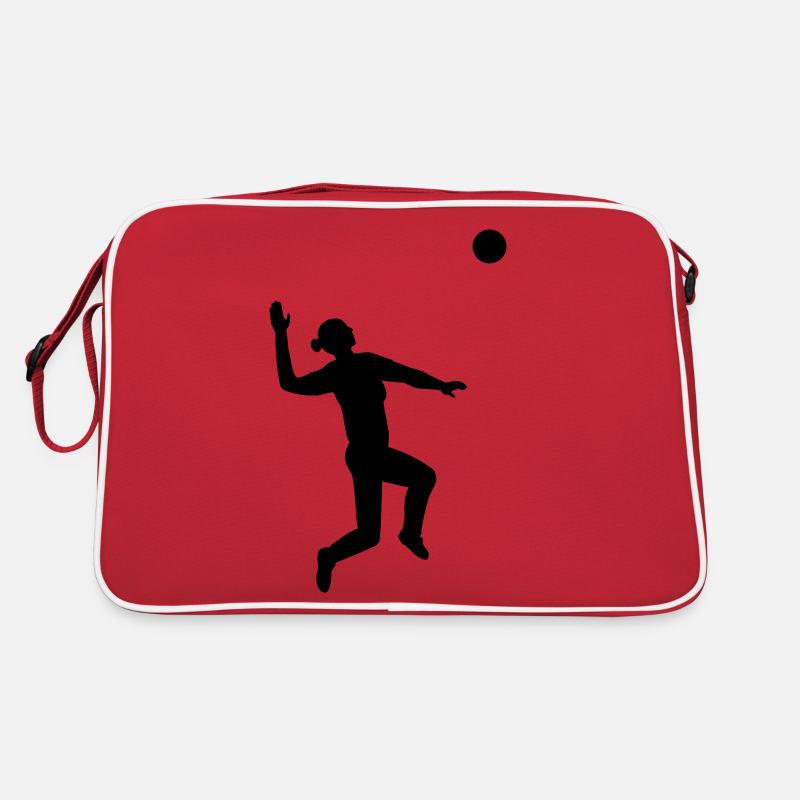 Anmutiger Volleyball Sprung Schwarz Retro Tasche