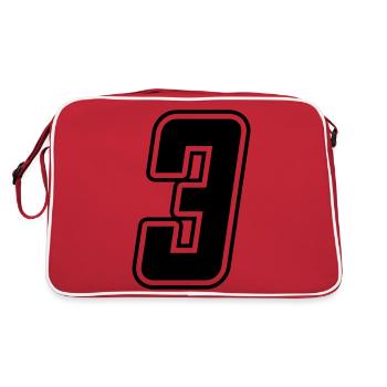 Numéro 3 - Sac Retro - rouge/blanc - Dos