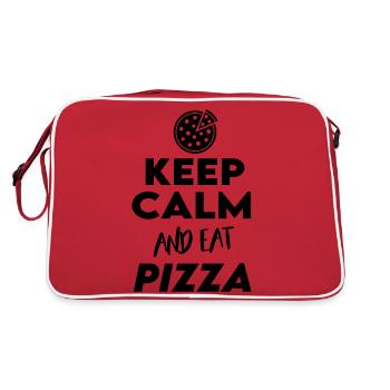 Keep Calm Eat Pizza Pizza manger - Sac Retro - rouge/blanc - Dos