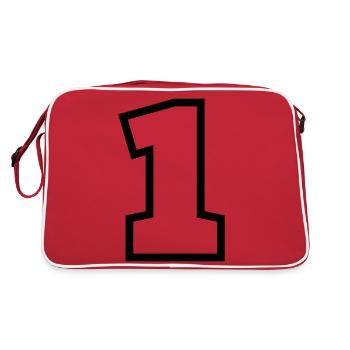 1 - Retro Tasche - Rot/Weiß - Hinten