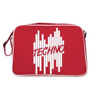 Techno Love Citation Dire Musique Fête Célébrer Logo - Sac Retro - rouge/blanc - Dos