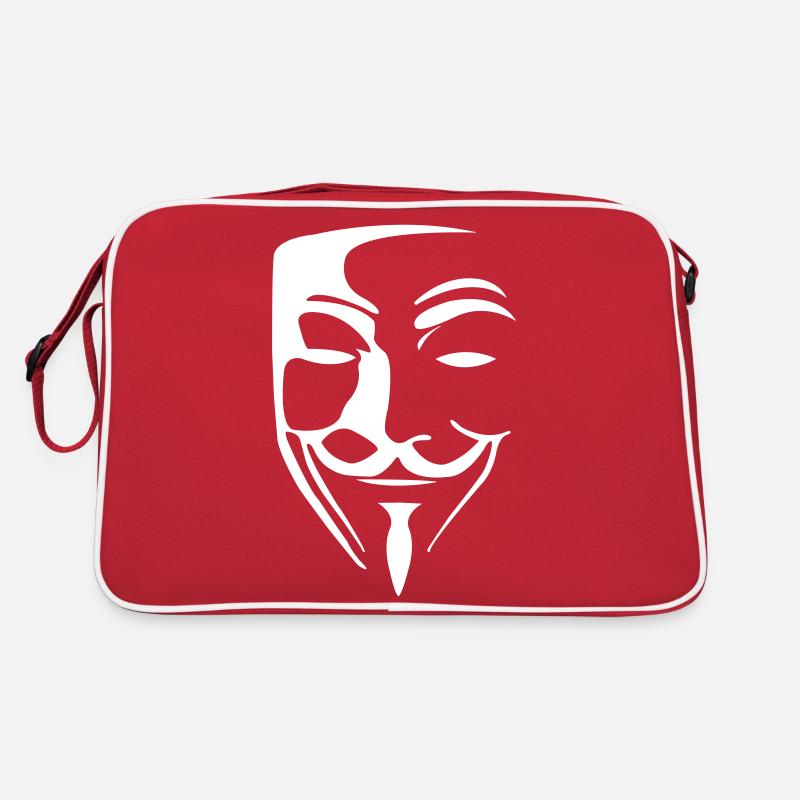 anonymous maske - Retro Tasche - Rot/Weiß